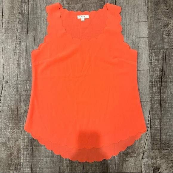 mine Tops - MINE Scalloped‎ Sleeveless Tank Top Blouse